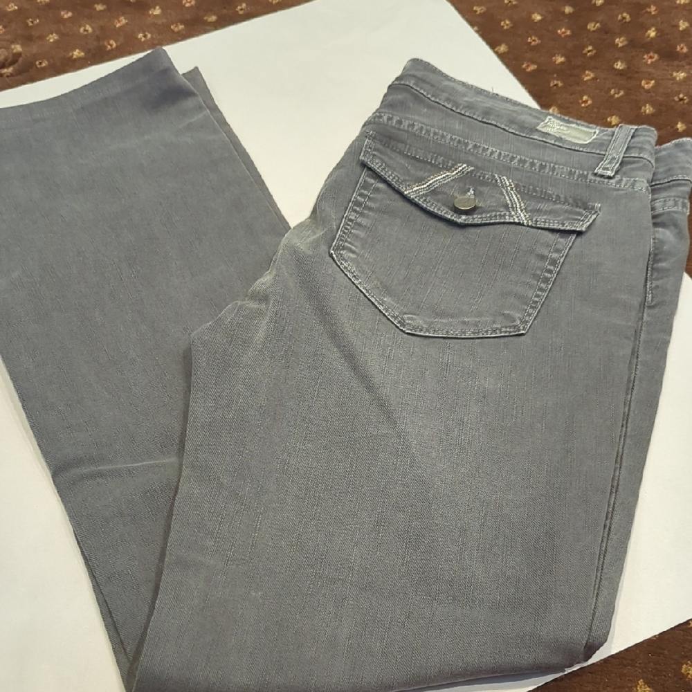 PAIGE Gray Straight Leg Women Jeans